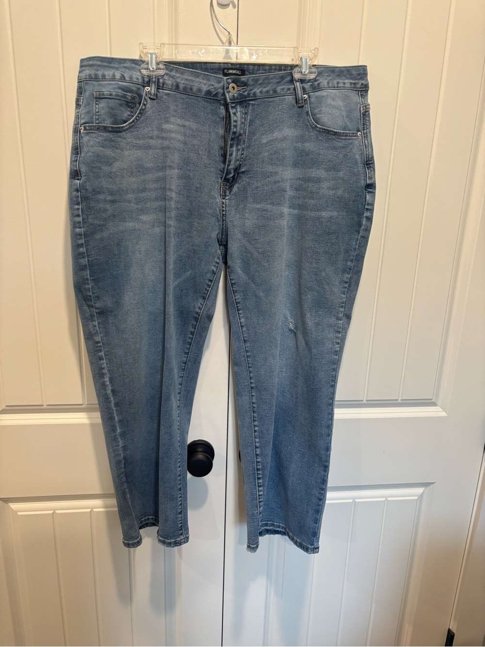 Light Blue Cropped Women's Jeans - Ankle-Length Slim Fit
